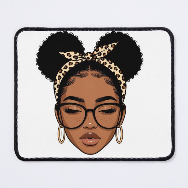 Item preview, Stellar Melanin Girl Leopard Print Glasses Art designed and sold by GrumpySableye.