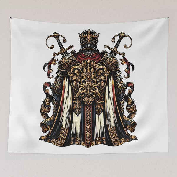 Item preview, Medieval King Warrior Crown Ornate Armor Royal Art designed and sold by DrawDrip.