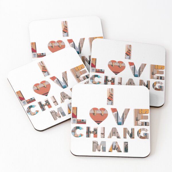 Item preview, I Love Chiang Mai Thailand Travel Collage Art designed and sold by RDproject.