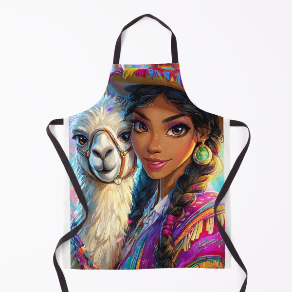 Item preview, Colorful Llama and Woman in Vibrant Attire designed and sold by Artessie.