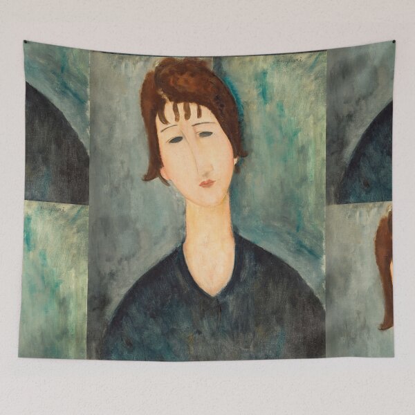 Item preview, A Woman by Amedeo Modigliani: Modernist Portrait Fine Art Print designed and sold by artofuniverse.