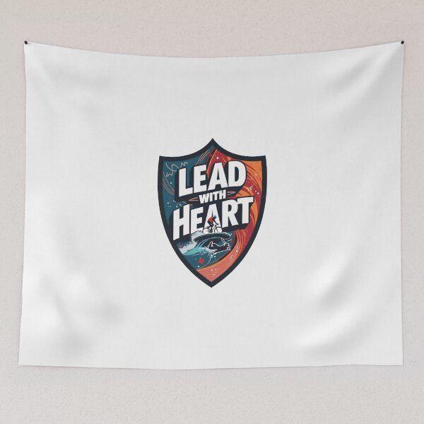 Item preview, Lead With Heart Cycling & Surf Lifestyle Shield Design designed and sold by Triathlongram.