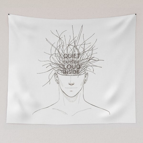 Item preview, Quiet Outside Loud Inside Overthinking Art designed and sold by Katzpy.