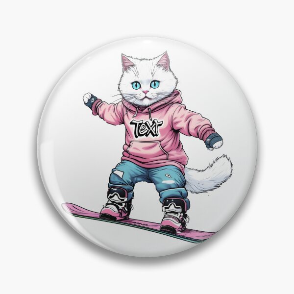 Item preview, Cat Snowboarding Streetwear IWhite fluffy cat landing a perfect snowboard jump, designed and sold by Uglyandcute.