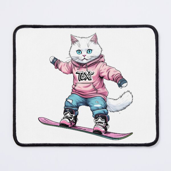 Item preview, Cat Snowboarding Streetwear IWhite fluffy cat landing a perfect snowboard jump, designed and sold by Uglyandcute.