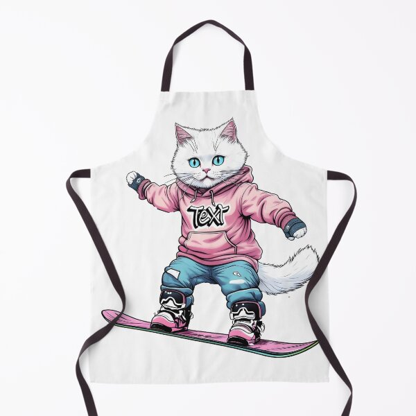 Item preview, Cat Snowboarding Streetwear IWhite fluffy cat landing a perfect snowboard jump, designed and sold by Uglyandcute.