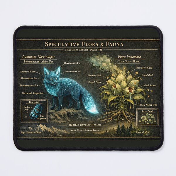 Item preview, Luminosa Noctivulpes – Bioluminescent Alpine Fox (Speculative Flora & Fauna, Plate VII) designed and sold by Grand Illusions.