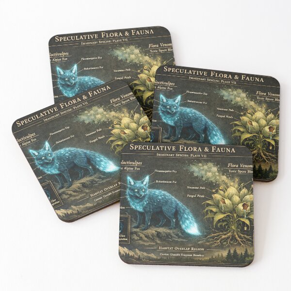 Item preview, Luminosa Noctivulpes – Bioluminescent Alpine Fox (Speculative Flora & Fauna, Plate VII) designed and sold by Grand Illusions.