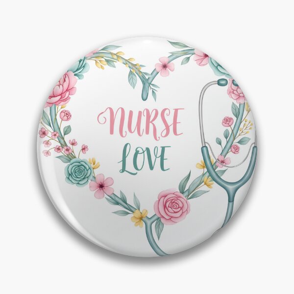 Item preview, Nurse Love Floral Stethoscope Heart - Cute Watercolor Medical Art designed and sold by Latikshop.