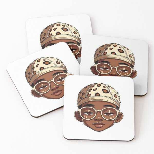 Item preview, Cute Melanin Boy Leopard Cap Glasses designed and sold by GrumpySableye.