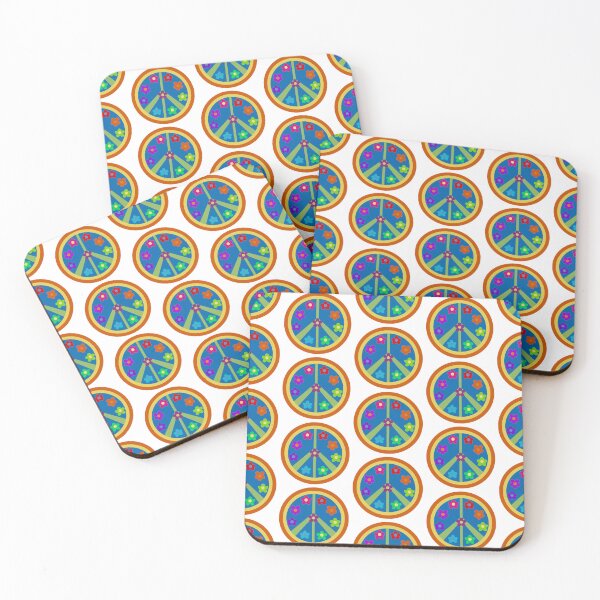 Item preview, retro rainbow peace sign and flowers designed and sold by radgoodies.