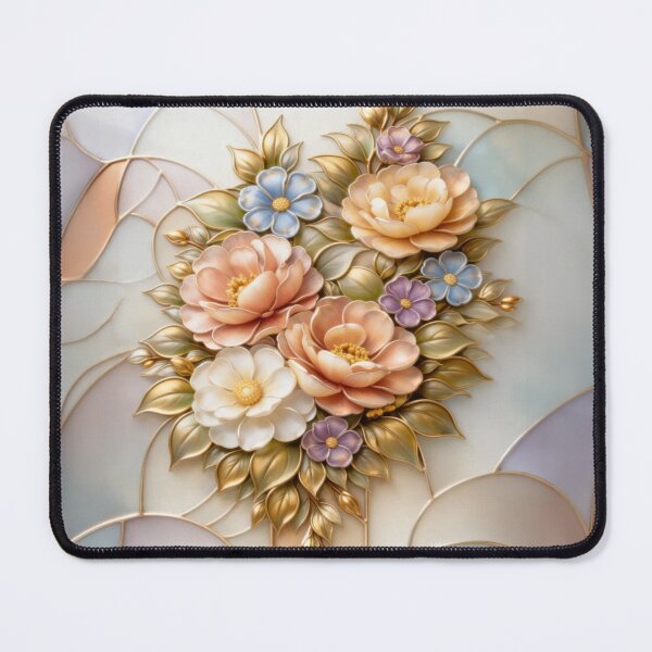 Item preview, Stained Glass Floral Bouquet Art – Elegant Vintage Botanical Window Illustration designed and sold by TSOL5.