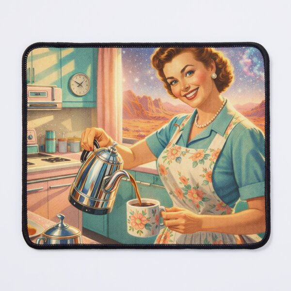 Item preview, Retro Future Housewife Coffee on Mars – 1950s Atomic Age Kitchen Art designed and sold by JY33.