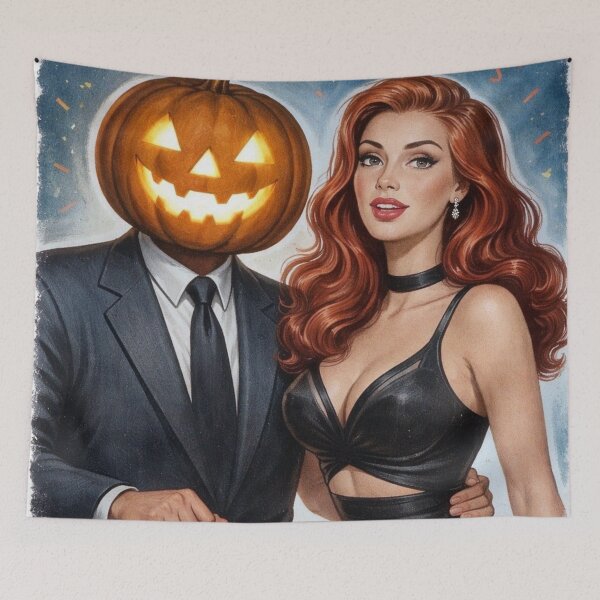 Item preview, Headless Horseman & Redhead - 1950s Vintage Illustration designed and sold by TheHorsemanRidesAgain.