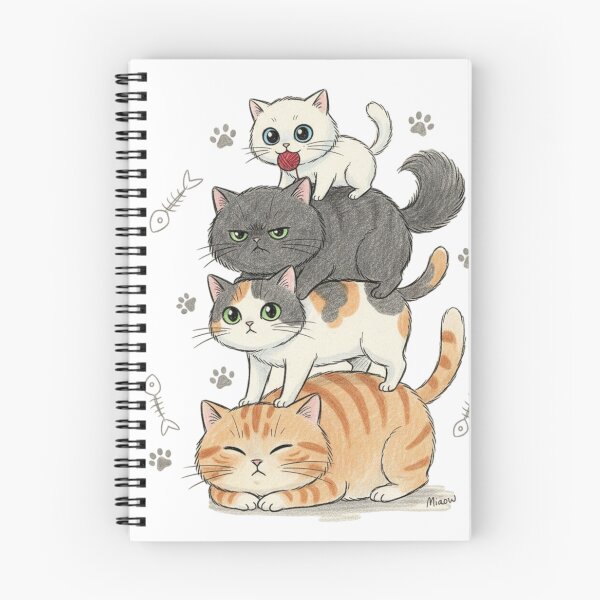 Item preview, Four Cats Stacked Kawaii Style designed and sold by Opps-diseño.