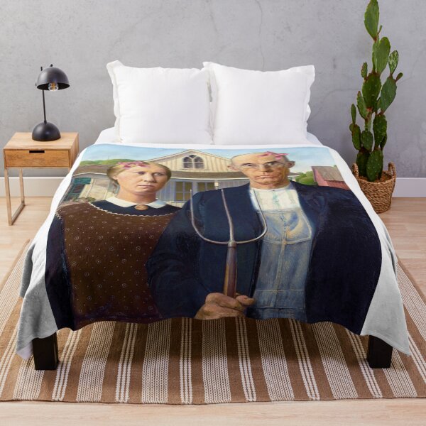 Item preview, Coquette American Gothic - Grant Wood Art Parody with Pink Bows designed and sold by Open Canvas.
