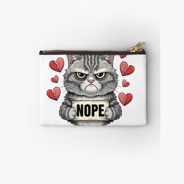 Item preview, Grumpy Cat "NOPE" Sign - Funny Anti-Valentine's Day Broken Heart Art designed and sold by Latikshop.