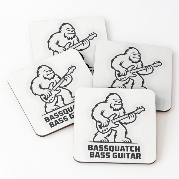 Item preview, Minimal Bassquatch Bass Guitar Line Art designed and sold by Viktorio Art Shop.
