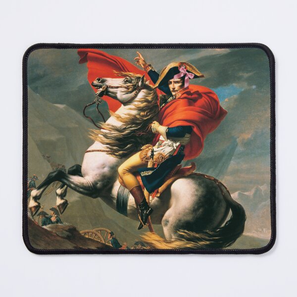 Item preview, Coquette Napoleon Crossing the Alps - David Art Parody with Pink Bow designed and sold by Open Canvas.
