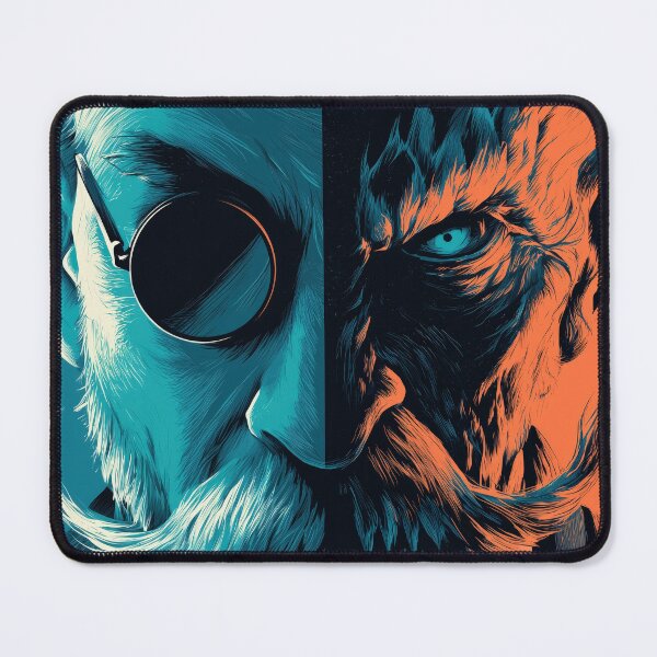 Item preview, Dr. Jekyll and Mr. Hyde Split-Face Noir Poster – Gothic Thriller Art designed and sold by Juuskus.