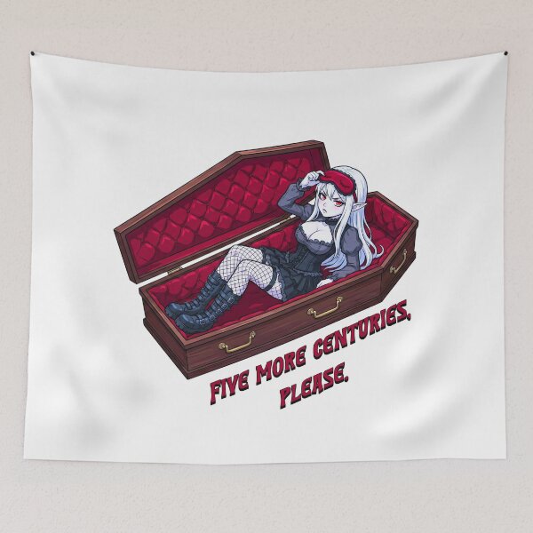 Item preview, Five More Centuries Please: Sleeping Vampire in Coffin designed and sold by SkinnyFlatWhite.