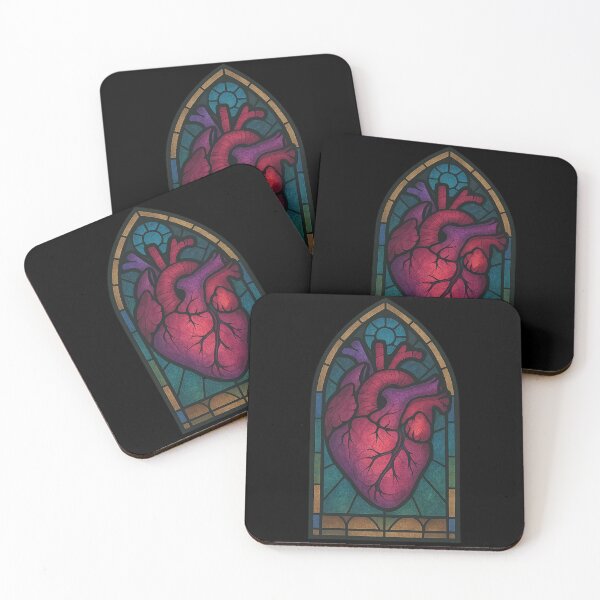 Item preview, Stained Glass Anatomical Heart – Gothic Cathedral Aesthetic designed and sold by Mouraludia.