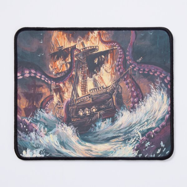 Item preview, Battle at Sea pirate ship kraken  designed and sold by Byearion.