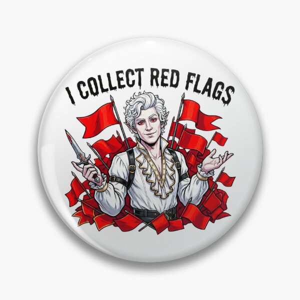 Item preview, I Collect Red Flags: Handsome Vampire Dating Humor designed and sold by SkinnyFlatWhite.