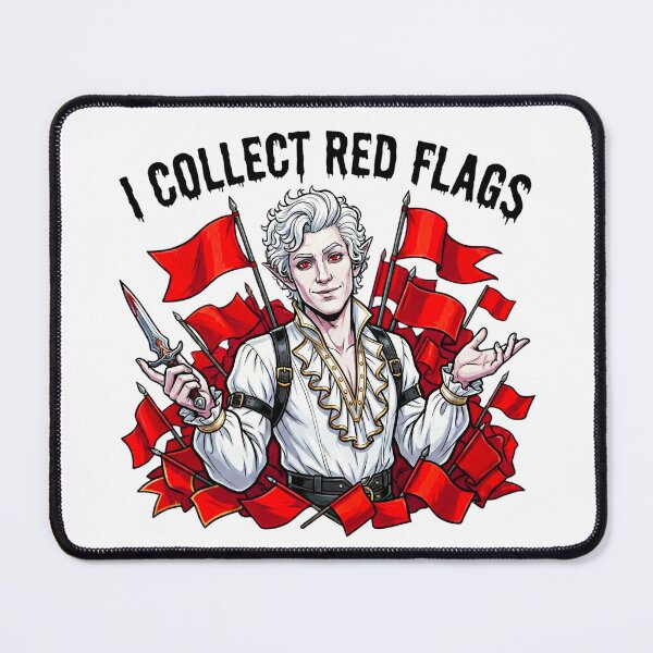 Item preview, I Collect Red Flags: Handsome Vampire Dating Humor designed and sold by SkinnyFlatWhite.