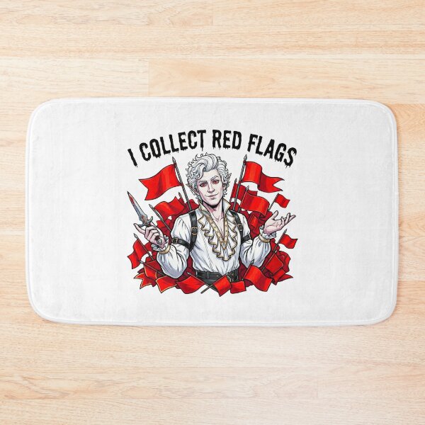 Item preview, I Collect Red Flags: Handsome Vampire Dating Humor designed and sold by SkinnyFlatWhite.