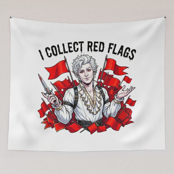 Item preview, I Collect Red Flags: Handsome Vampire Dating Humor designed and sold by SkinnyFlatWhite.