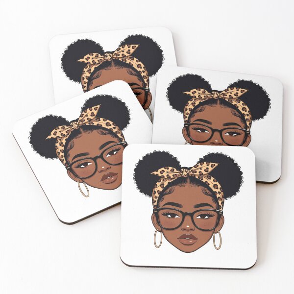 Item preview, Boho Afro Girl Leopard Glasses Melanin Pride designed and sold by GrumpySableye.