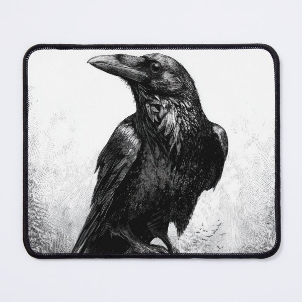 Item preview, The Raven Gothic Poster – Scratchboard-Style Edgar Allan Poe Illustration designed and sold by Juuskus.