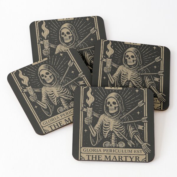 Item preview, The Martyr Tarot Card – Skeleton With Arrows | Gothic Occult Vintage Illustration designed and sold by Youpiworld.