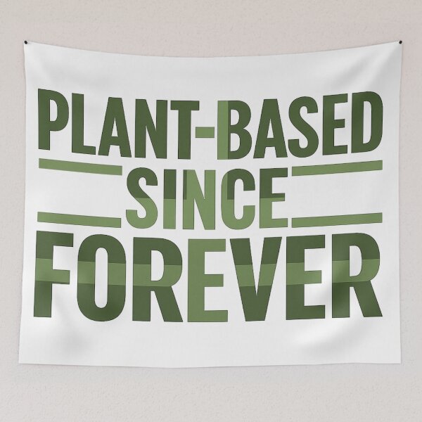 Item preview, Plant-Based Since Forever – Vegan Typography Design designed and sold by @majovegana.