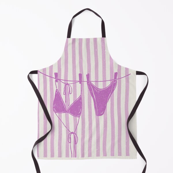 Item preview, purple duotone vintage texture blue stripe bikini on a clothes line designed and sold by jessicaleah15.