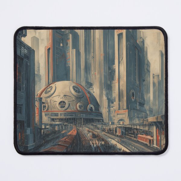Item preview, Metropolis Retro-Futurist Poster – Soviet Constructivist Dystopian Cityscape designed and sold by Juuskus.