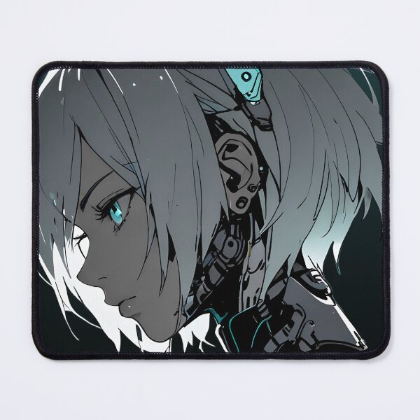 Item preview, ECHO: Monochrome Teal Tech Profile | Cute Cyberpunk Anime Girl designed and sold by Sytrics.