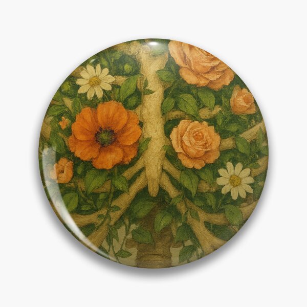 Item preview, Floral Ribcage with Lungs – Botanical Anatomy Aesthetic designed and sold by Mouraludia.