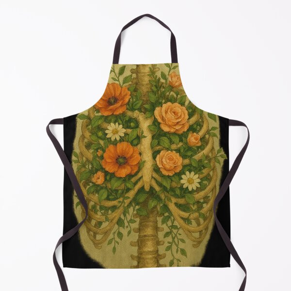 Item preview, Floral Ribcage with Lungs – Botanical Anatomy Aesthetic designed and sold by Mouraludia.
