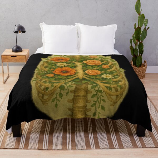 Item preview, Floral Ribcage with Lungs – Botanical Anatomy Aesthetic designed and sold by Mouraludia.