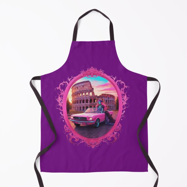 Item preview, Goth Glam Skeleton Driving Pink Vintage Car Rome designed and sold by JoysByTanja.