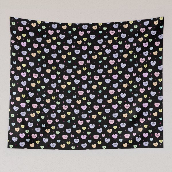 Item preview, Anti-Valentines Pattern (Dark With Pink Stars) designed and sold by JMDesignHouse.