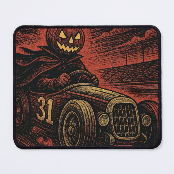 Item preview, Headless Horseman Midnight Speedway Racer — Retro Ink Halloween Fantasy Illustration designed and sold by TheHorsemanRidesAgain.
