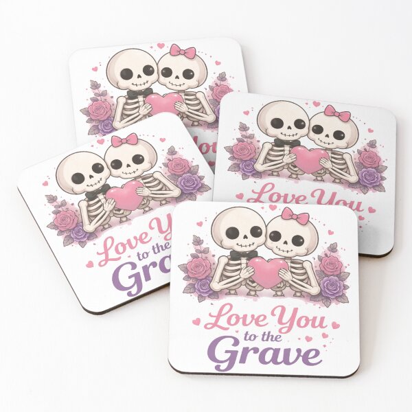 Item preview, Love You to the Grave – Cute Skeleton Couple Halloween Valentine designed and sold by PunchDrop.