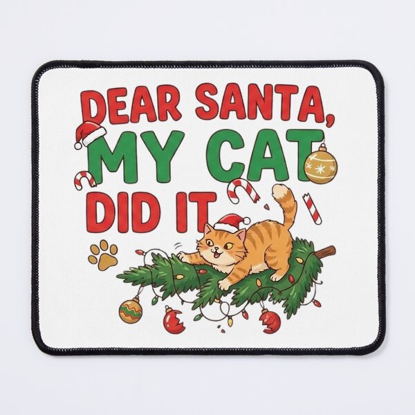 Item preview, Dear Santa My Cat Did It Funny Christmas Cat Shirt designed and sold by Mafmoh.