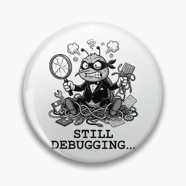 Item preview, Still Debugging Angry Turtle Funny Mascot for Tech Professional designed and sold by chattsuede.