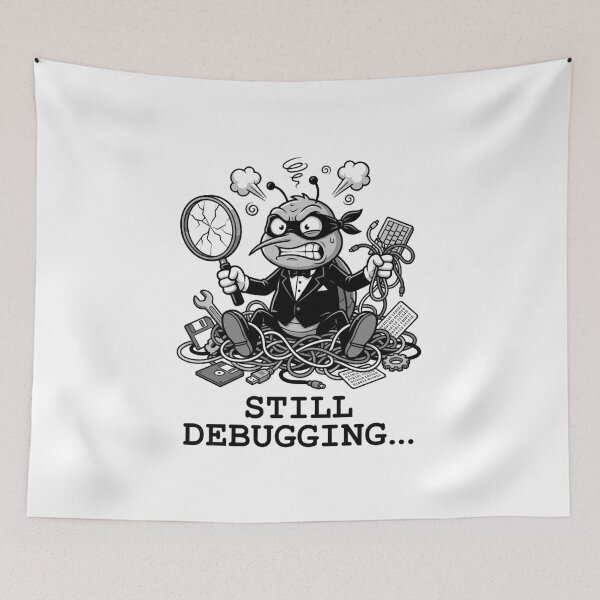 Item preview, Still Debugging Angry Turtle Funny Mascot for Tech Professional designed and sold by chattsuede.