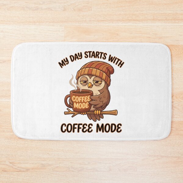 Item preview, My Day Starts With Coffee Mode Cartoon Owl designed and sold by chattsuede.