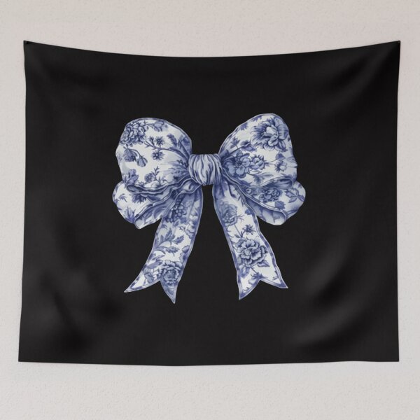 Item preview, Toile De Jouy Coquette Bow, Blue Ribbon, Girly Aesthetic, Blue Toile Bow, Women, Gift for Her designed and sold by DesignDenDo ⭐⭐⭐⭐⭐.